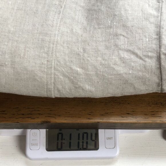 CHICO'S 100% Linen Shirt Sz 0 US Small Light Gray Beige 3/4 Sleeve‎ Pockets Zip - Picture 7 of 7